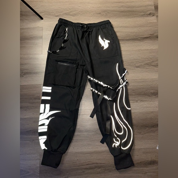 Illenium Reflective cargo pants I Heart Raves Sphere men’s XL - Picture 5 of 15